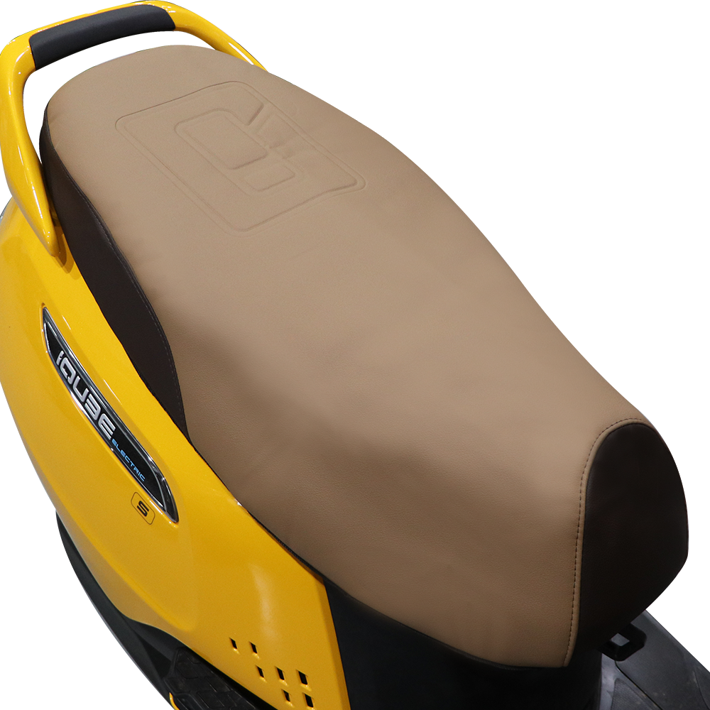 TVS iQube Seat Cover Beige/Brown - Durable Seat Protection
